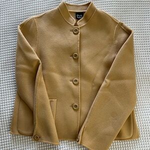 Vintage Alexandra Bartlett 100% wool lightweight jacket - tan, petite medium